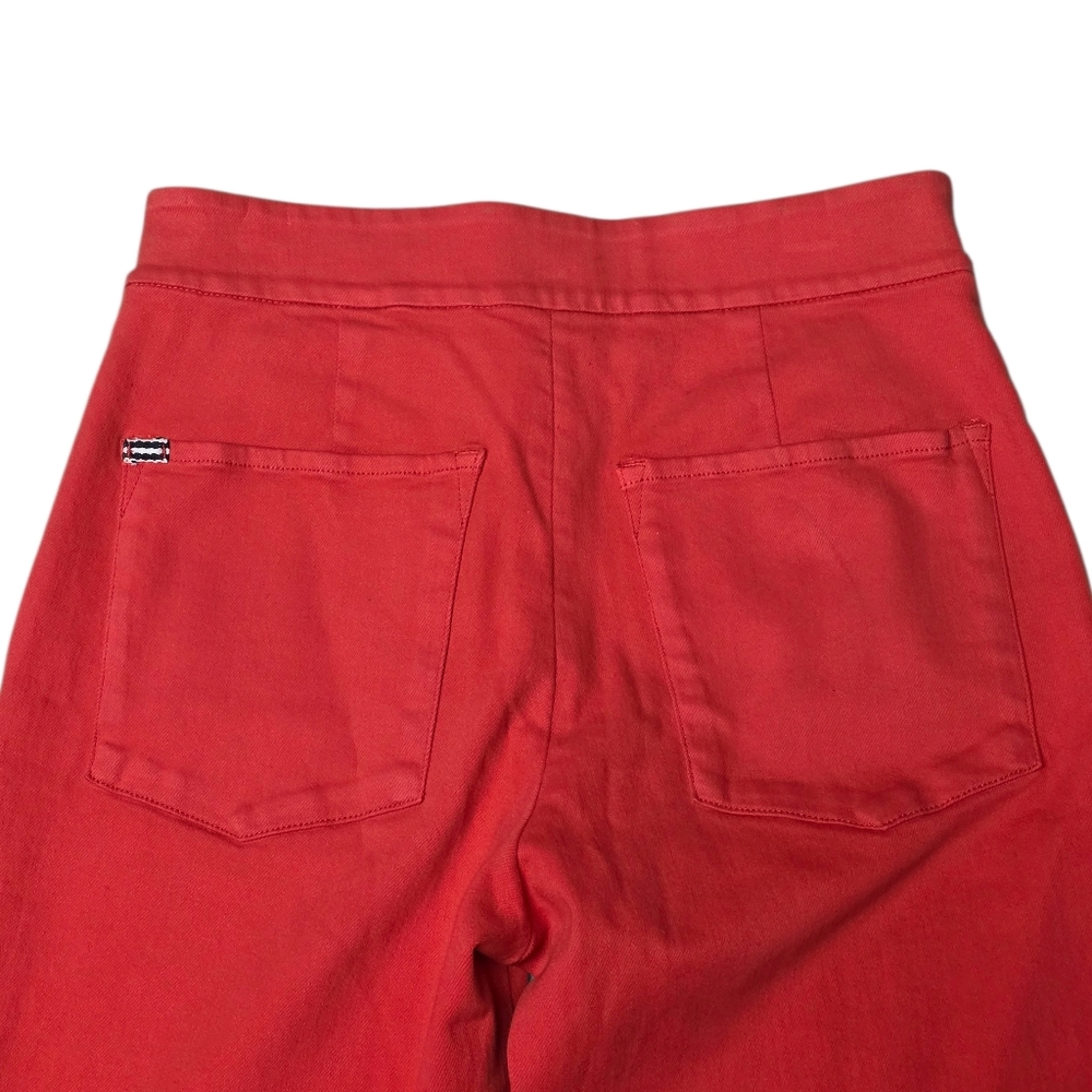 Alice + Olivia Red High-Waist Flare Jeans - Picture 9 of 15